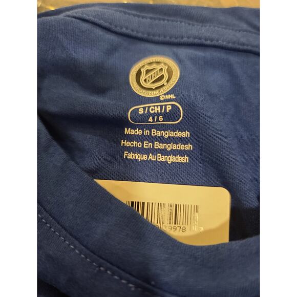 NEW NHL Blue Orange White Cotton Long Sleeve Tee shirt - SMALL - Picture 4 of 5